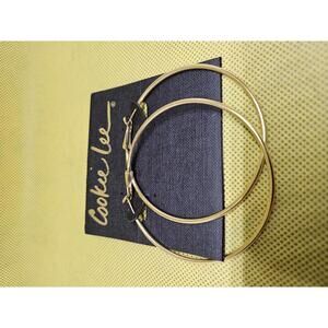 New Retro Cookie Lee Gold color  Hoop Earrings- See pics for size/style NWT